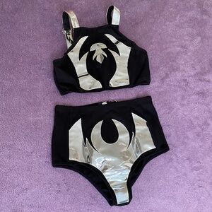 Dolls Kill Club Exx Black and Silver festival set